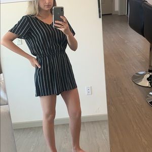 Short Sleeve Striped Romper